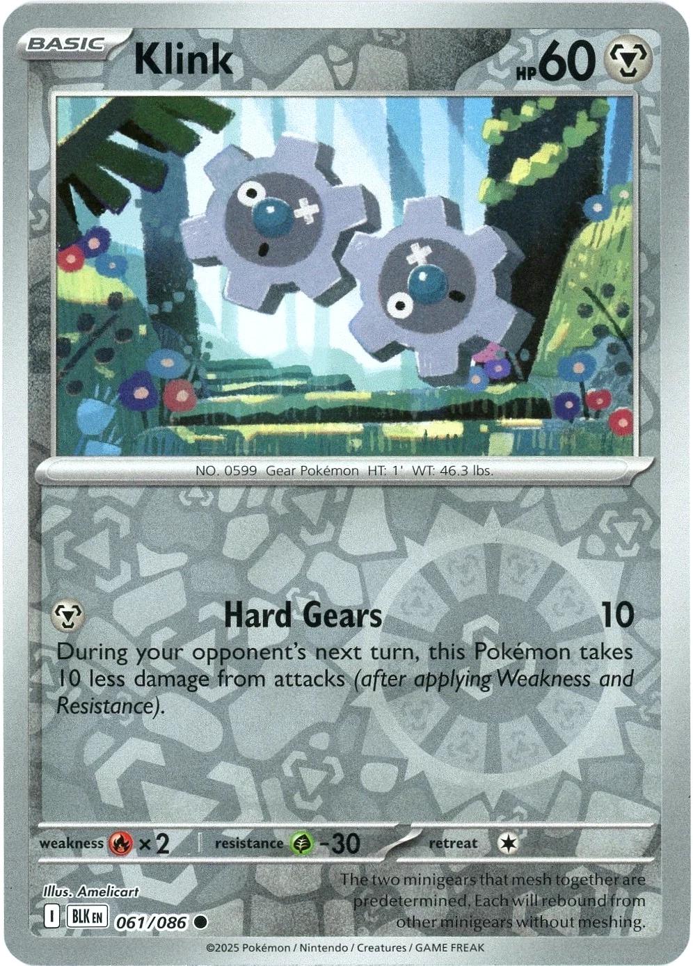 Black Bolt Klink [Reverse] Pokémon card
